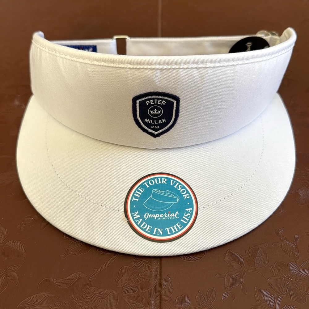 Peter Millar Crown Crest Tour Visor - White